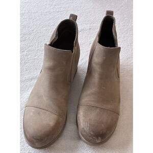 Sorel Women's Evie Pull-On Waterproof Suede Leather Wedge Ankle Bootie Size 9